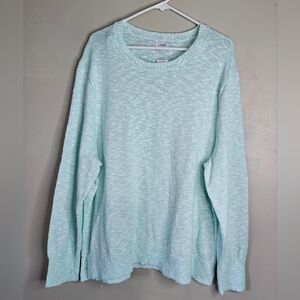 🩷❤️ J.CREW Women's Beach Sweater Sz 2X Mint Green Lightweight Crew Neck💜🩷